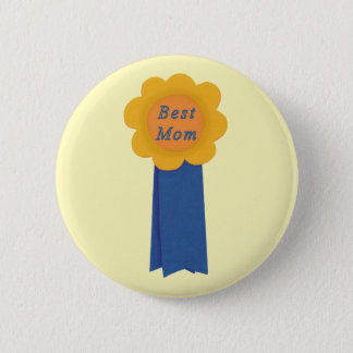 Best Mom Blue Ribbon Yellow Flower Reward Button