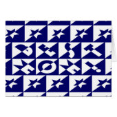 Best Mom Blue with White Pattern and Stars Card (Front Horizontal)