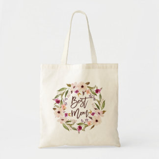 Best Mom | Bohemian Watercolor Floral Wreath Bag
