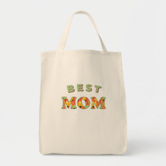 BEST MOM – Bold Floral Mother’s Day T-Shirt Tote Bag