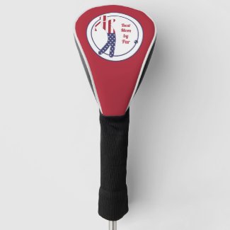 Best Mom by Par | American Flag Golf Player Golf Head Cover