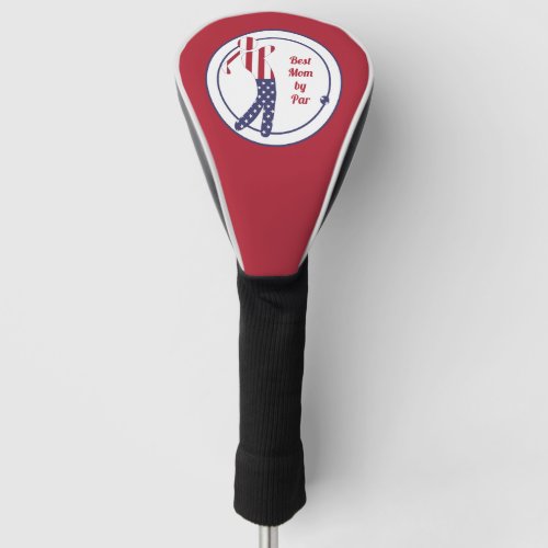 Best Mom by Par  American Flag Golf Player Golf Head Cover