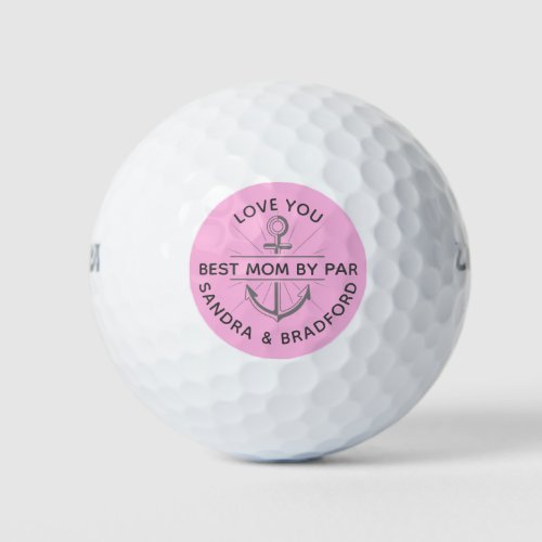 Best Mom by Par Anchor Monogram Name Golf Balls