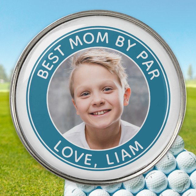 Best Mom By Par Custom Photo Name Golf Ball Marker (Creator Uploaded)