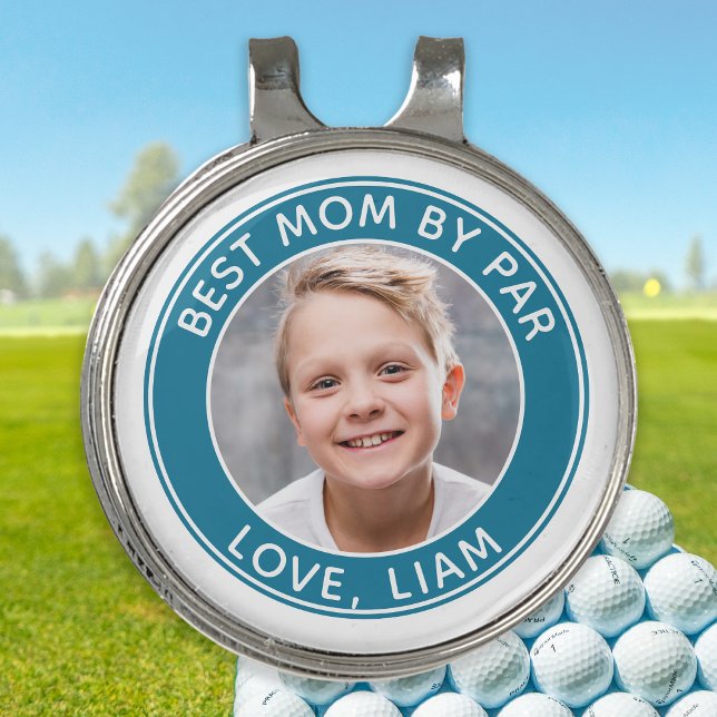 Best Mom By Par Custom Photo Name Golf Ball Marker Hat Clip (Creator Uploaded)