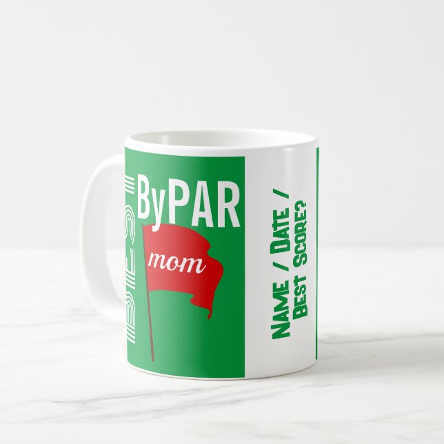 "Best Mom By Par" Customized Coffee Mug (Front Left)