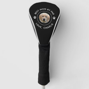 Best Mom By Par Dog Paw Print Photo Text Golf Pun Head Cover