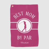 Best Mom By Par Golfer Sports Monogram Womens Pink Golf Towel