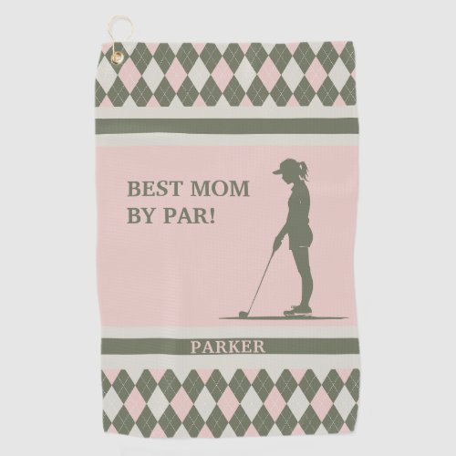 Best Mom By Par Monogrammed  Golf Towel