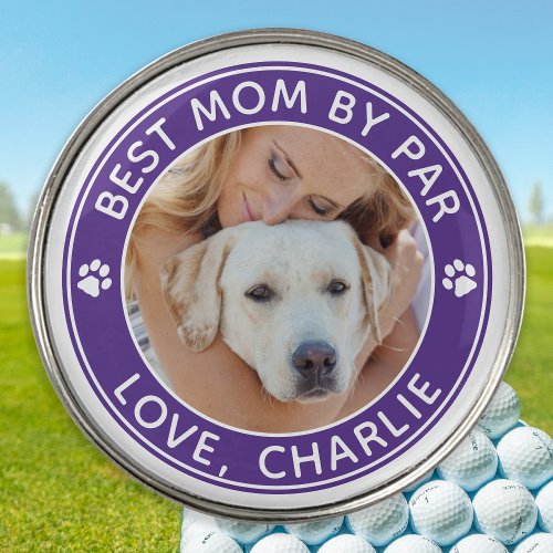Best Mom By Par Personalized Pet Dog Photo Golf Ball Marker