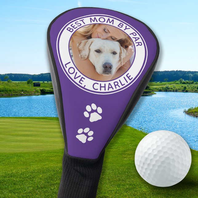 Best Mom By Par Personalized Pet Dog Photo Golf Head Cover (Creator Uploaded)
