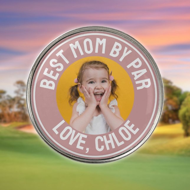 Best Mom By Par Photo Dusty Rose Pink Golf Ball Marker (Best Mom By Par Photo Dusty Rose Pink Golf Ball Marker)
