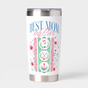 Best Mom by Par Whimsical Preppy Golf Theme Insulated Tumbler