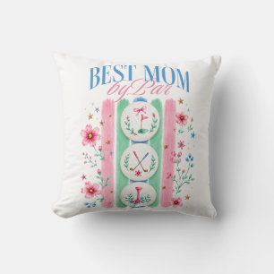 Best Mom by Par Whimsical Preppy Golf Theme Throw Pillow