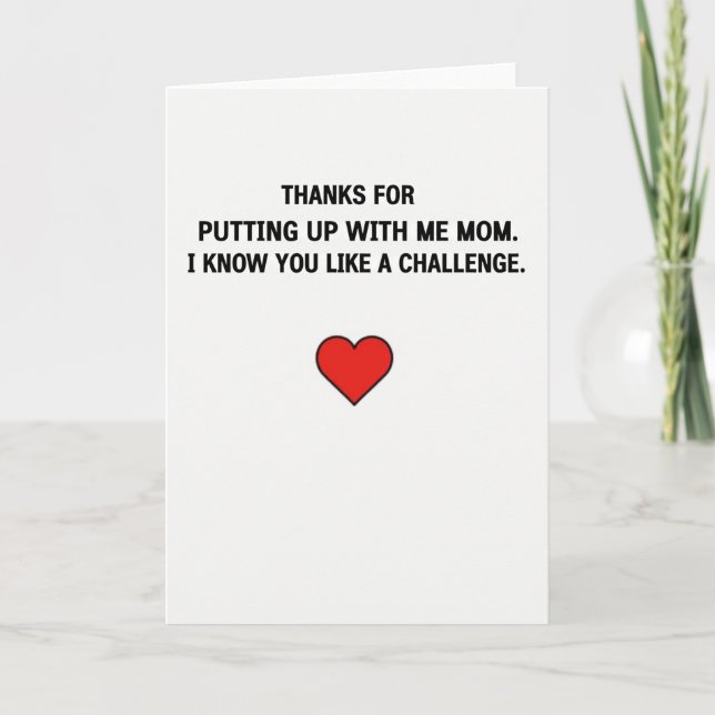 Best Mom Challenge Funny Card (Front)