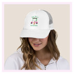 Best Mom Charming Pink Golf Cart Name Monogram   Trucker Hat<br><div class="desc">A charming unique golf cart -- pink and green -- tastefully done -- ready to run the course -- hat --This is a great gift for your best mom -- fun / attractive / unique. Personalize it with her initials/monogram and first name. If you have any design questions or a...</div>