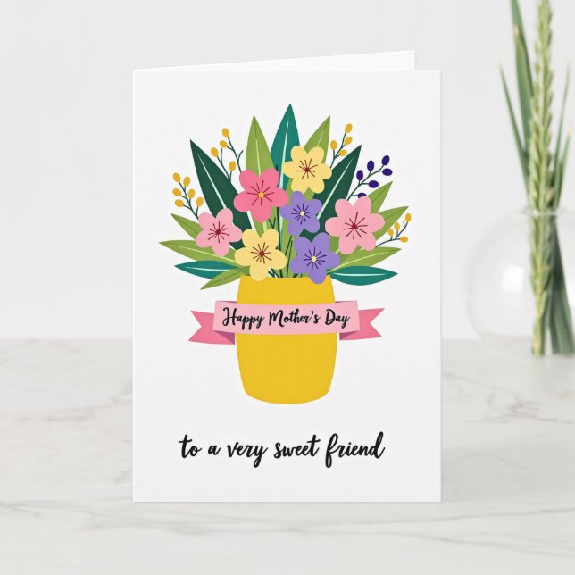 Best Mom Cheerful Floral Card (Front)