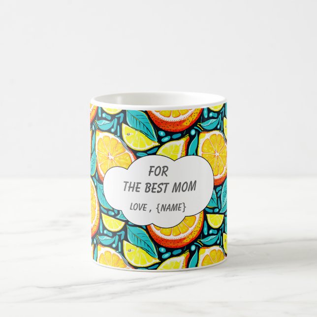 Best Mom Citrus Coffee Mug – Personalized Lemon (Center)