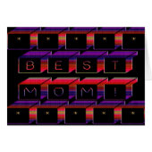 Best Mom Colored Blocks & Black Background Cards (Front Horizontal)