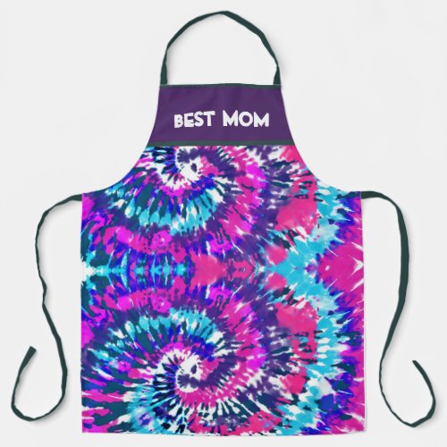BEST MOM COLORFUL ABSTRACT TIE_DYE DESIGN  APRON