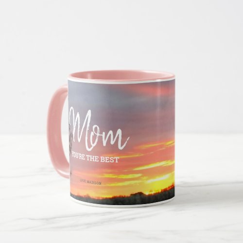 Best Mom Colorful Sunset Sky Photo Mug