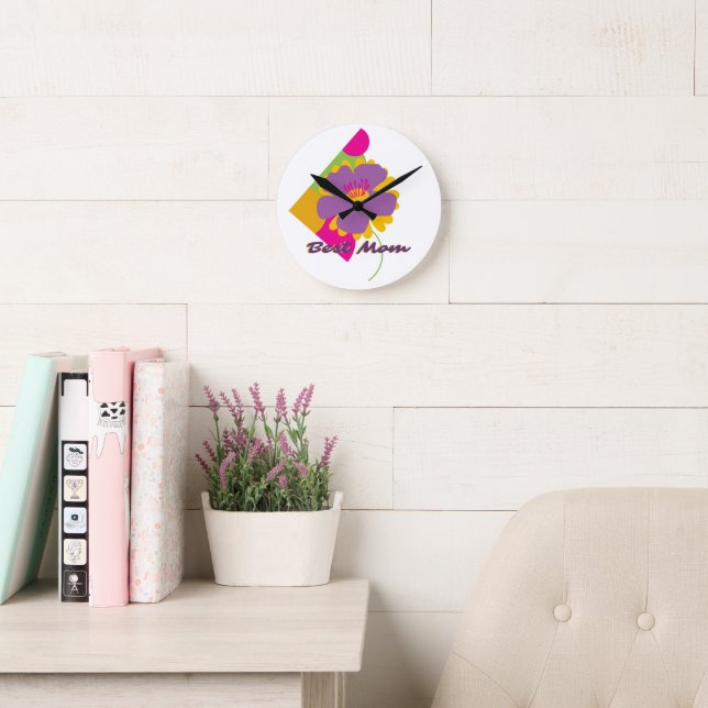 Best Mom Colourful Trendy Design Round Clock (Reading Room)