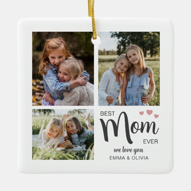 Best Mom Create Your Own Photo  Ceramic Ornament (Front)
