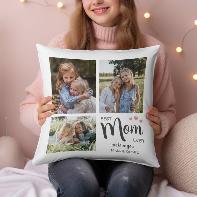 Best Mom Create Your Own Photo  Throw Pillow (Best Mom Create Your Own Photo Throw Pillow by MINTIC DESIGN STUDIO)