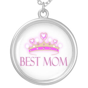Best Mom Crown Silver Plated Necklace
