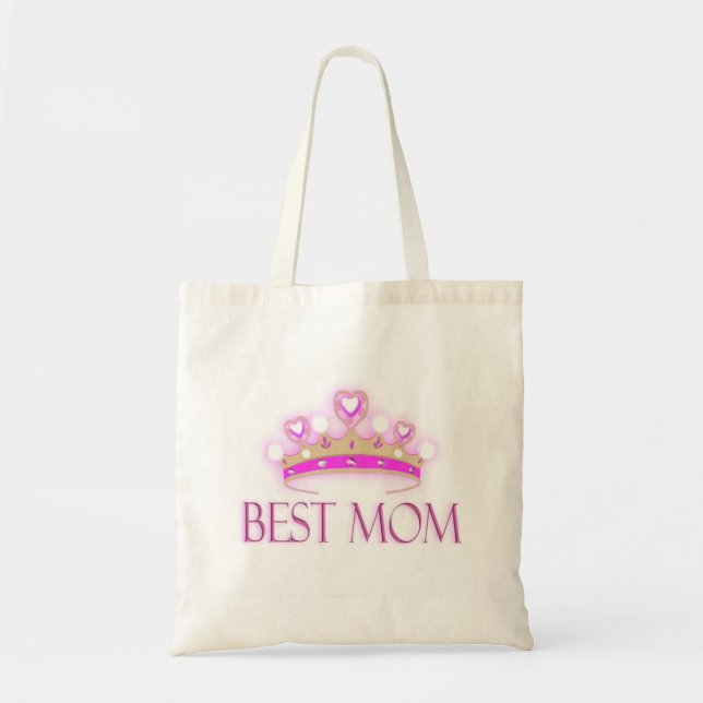 Best Mom Crown Tote Bag (Front)