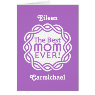 BEST MOM custom monogram greeting card