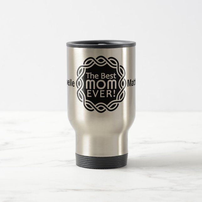 BEST MOM custom monogram mugs (Center)