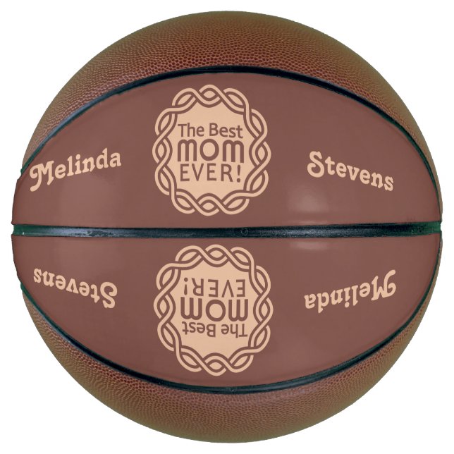 BEST MOM custom name & color basketball (Front)