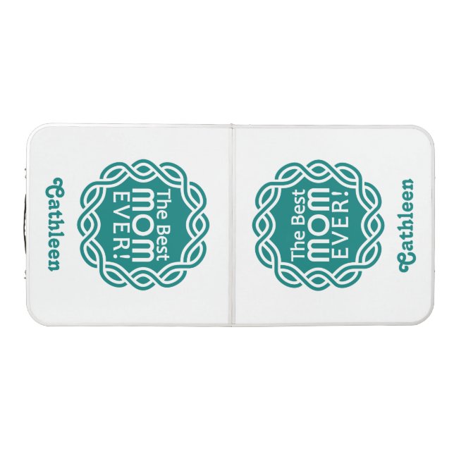 BEST MOM custom name & color ping pong table (Top)