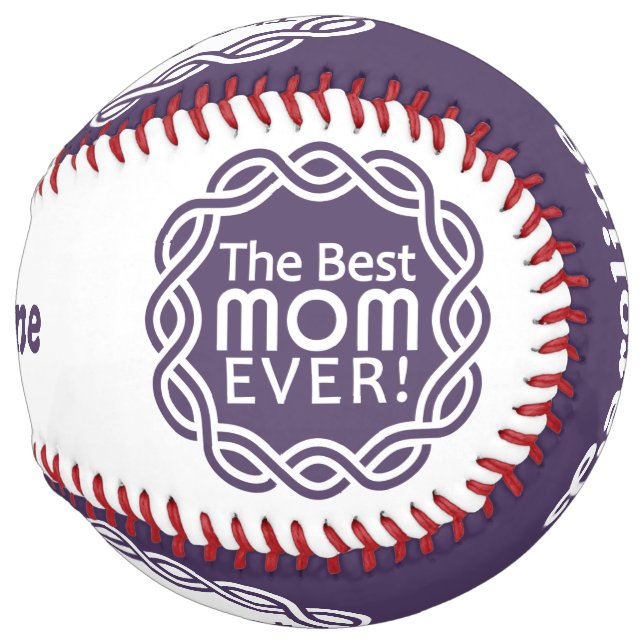 BEST MOM custom name & color softball (Front Right)