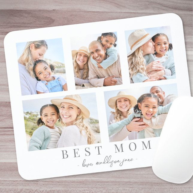 Best Mom Custom Photo Collage Mouse Pad (Best Mom Custom Photo Family Collage Mouse Pad )