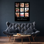 Best mom custom photo family collage mother black faux canvas print<br><div class="desc">Make your own unique family photo collage as a gift for your mom. Use four, 9 of your favorite photos of your mother, her kids, family, friends or pet! With the text: Best Mom EVER. Personalize and add your names. Black background, white text. Perfect as a birthday, Christmas or Mother's...</div>