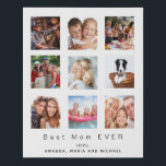 Best mom custom photo family collage mother faux canvas print<br><div class="desc">Make your own unique family photo collage as a gift for your mom. Use four, 9 of your favorite photos of your mother, her kids, family, friends or pet! With the text: Best Mom EVER. Personalize and add your names.White background, black text. Perfect as a birthday, Christmas or Mother's Day...</div>