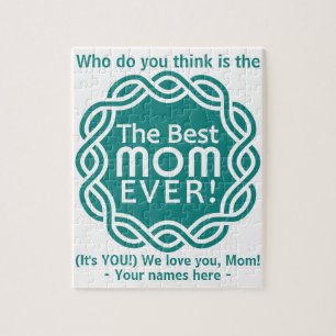 BEST MOM custom text & color puzzle
