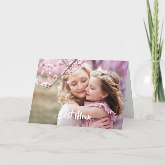 Best Mom Customize Photo Poem Mother's Day Card (Front)