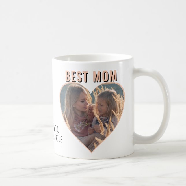 Best Mom Cute Heart Photo Mother`s Day   Coffee Mug (Right)