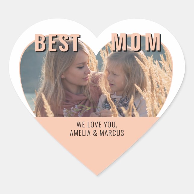 Best Mom Cute Heart Photo Mother`s Day   Sticker (Front)