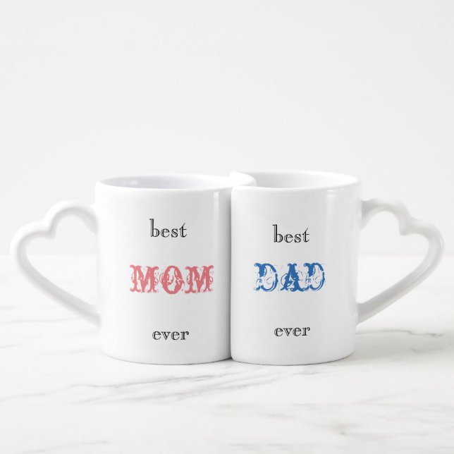 Best mom & dad coffee mug set (Front Nesting)