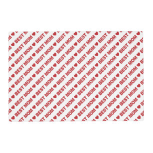 Best Mom Dark Red on White Placemat