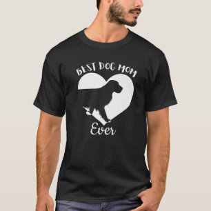 Best Mom Dog Ever Cute Black Dog Vintage White Hea T-Shirt