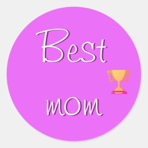 Best Mom Emoji Classic Round Sticker
