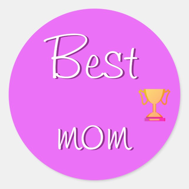 Best Mom Emoji Classic Round Sticker (Front)