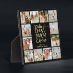 Best Mom Ever 12 Photo Collage Plaque<br><div class="desc">Show your mom how much you love her with this pretty gold Best Mom Ever photo collage with room for 12 special photos. Features great typography in gold with a crown and hearts. Add kids names to personalize. Such a wonderful keepsake. See coordinating items in our shop,  Enchanted Finch</div>