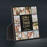 Best Mom Ever 12 Photo Collage Plaque<br><div class="desc">Show your mom how much you love her with this pretty gold Best Mom Ever photo collage with room for 12 special photos. Features great typography in gold with a crown and hearts. Add kids names to personalize. Such a wonderful keepsake. See coordinating items in our shop,  Enchanted Finch</div>