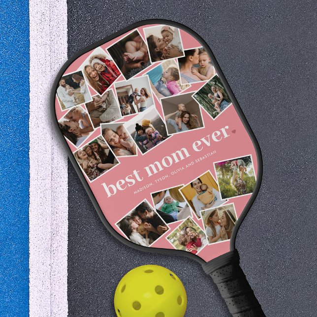 Best Mom Ever 20 Photo Pickleball Paddle (Creator Uploaded)